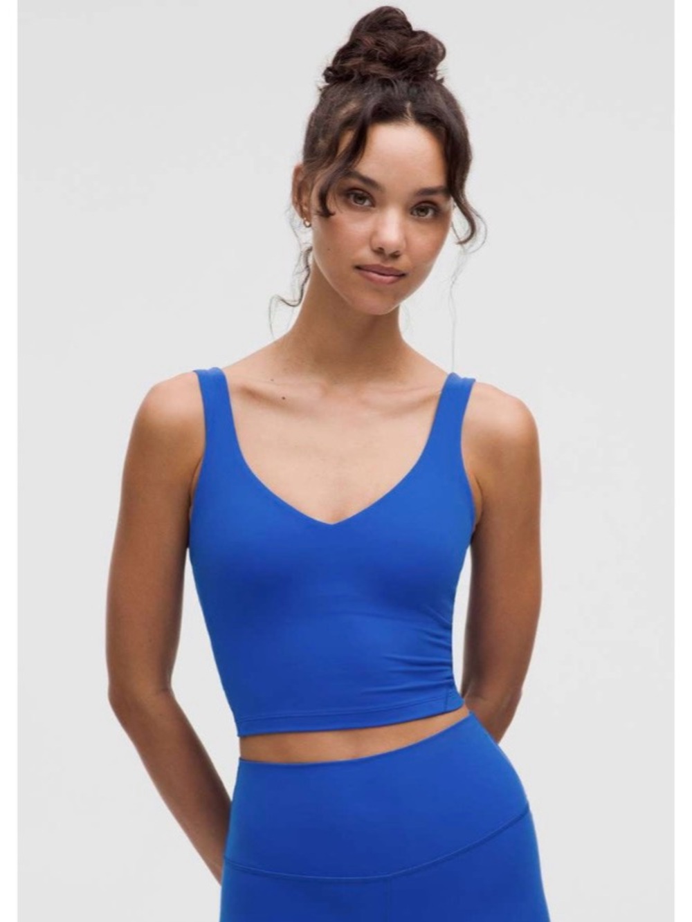 Women’s Royal Blue V-Neck Crop Tank Top